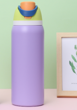 Purple 32Oz 304 Stainless Steel Insulated Water Bottle Dual Drink Pop Up Lid