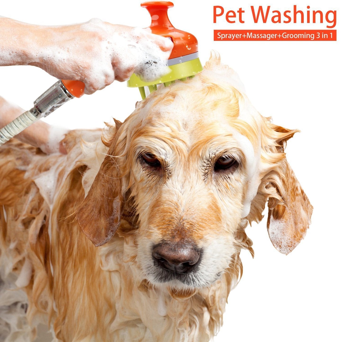 Blue Ultimate Pet Bathing Showerhead Dog Friendly Pressure Boost Spray With Foamer