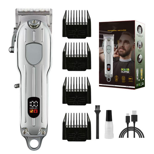 Silver Professional Electric Hair Clipper Advanced Barber Trimmer