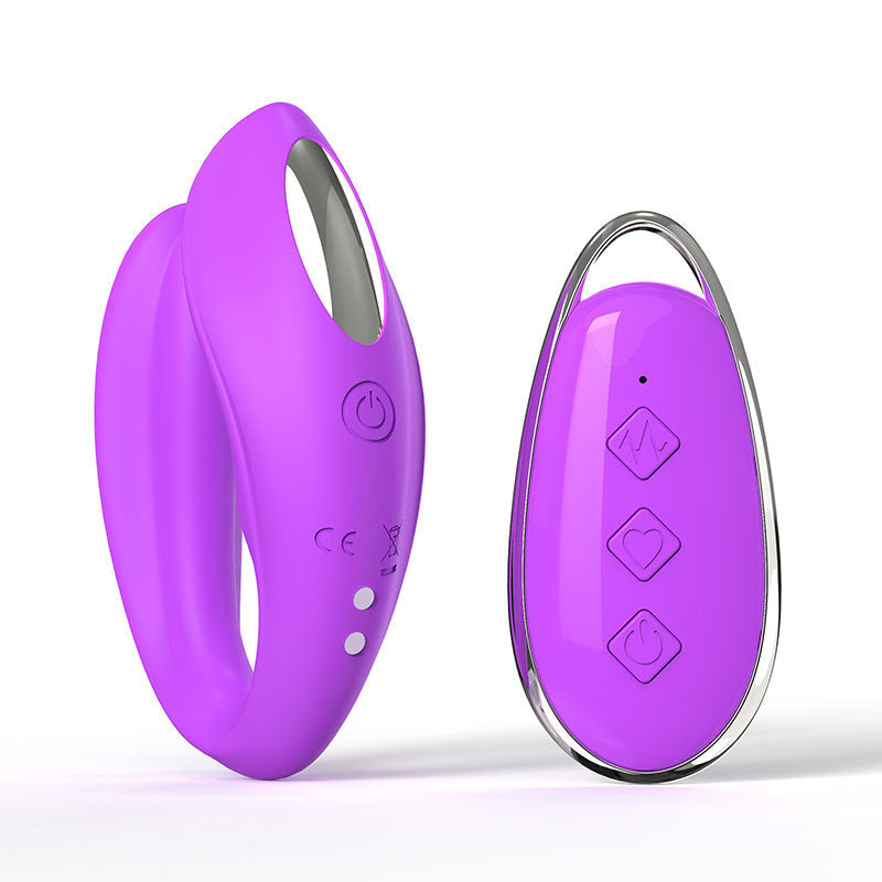 Purple Blisslink U-Shaped Wearable Couple's Vibrator With Remote 12 Modes For Shared Intimacy & Solo Fun