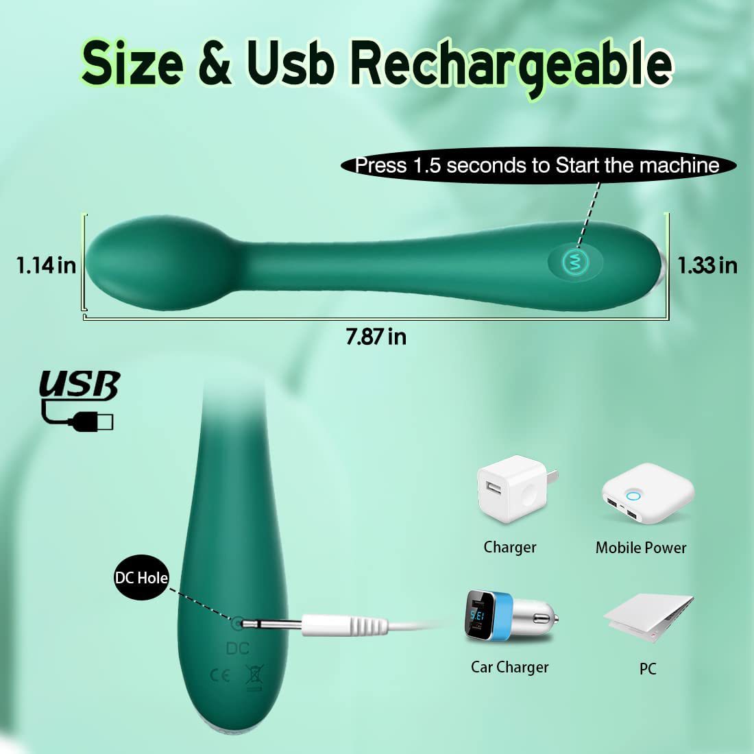 Rose Red G Spot Vibrator With 12 Vibration Modes Unisex Pleasure Toy