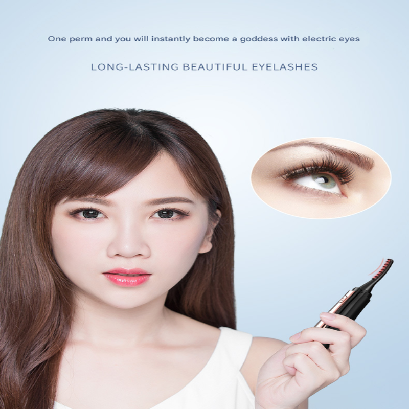 Black Professional Electric Heated Eyelash Curler 4 Temperature Settings Led Display Usb Rechargeable For Perfectly Curl