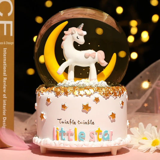 Enchanting Snow Globe Music Box Magical Starry Sky Musical Gift For Girls