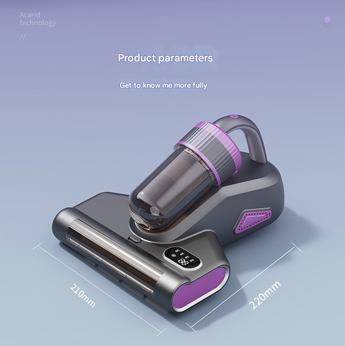 Purple Advanced Cordless Uv Dust Mite Vacuum Handheld Cleaner With Hot Air Pulsating Pads & Led Display
