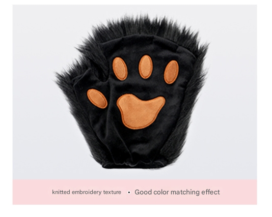 Reddish Brown Halloween Furry Fox Costume Set Plush Mask Ears Headband Tail And Paws For Cosplay