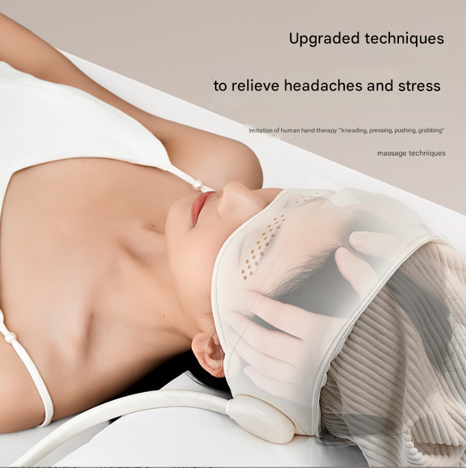 Electric Head Massage Hat With Inflatable Airbags 6 Zone Scalp Therapy For Relaxation And Sleep Aid