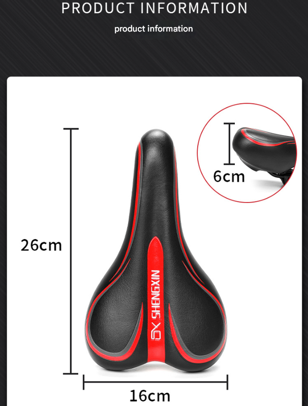 Black And Red Mountain Bike Saddle Comfortable Durable Bicycle Seat For Mtb Road Bikes