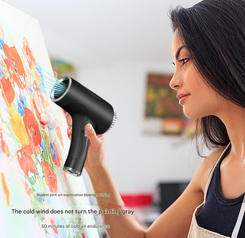 Black Ultra Lightweight Ionic Cordless Hair Dryer Usb Rechargeable Portable Blow With Cool Air For Travel & Home