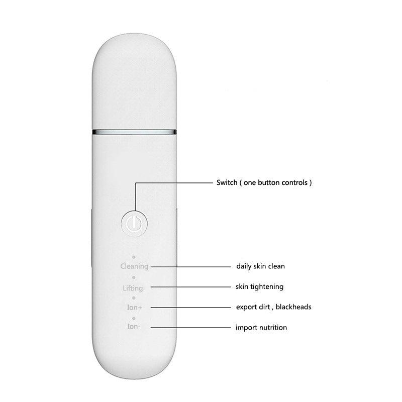 Pink Professional Ultrasonic Skin Scrubber - 4-In-1 Facial Spatula For Deep Cleaning Blackhead Removal And Ems Lifting