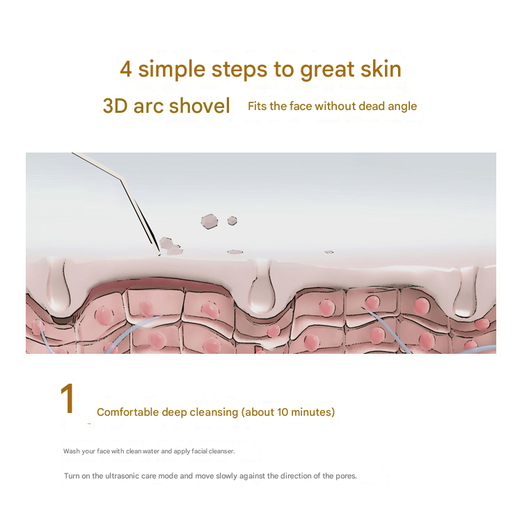 Pink Professional Ultrasonic Skin Scrubber - 4-In-1 Facial Spatula For Deep Cleaning Blackhead Removal And Ems Lifting