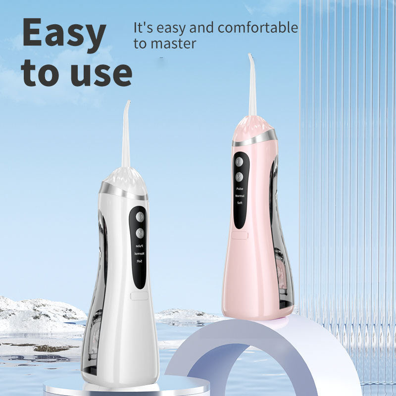 Blue Cordless Water Flosser & Oral Irrigator - Portable Teeth Cleaner With 3 Modes 4 Jet Tips