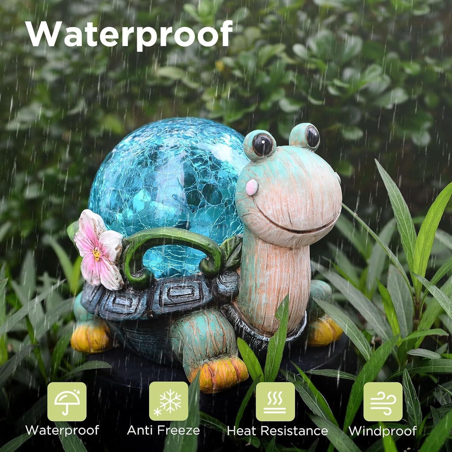 Cats And Butterflies Charming Solar Powered Animal Garden Statue Waterproof Resin Figurine With Glowing Led Accents