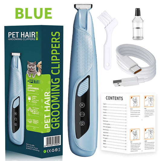 Blue Precision Pet Paw Trimmer Waterproof & Rechargeable Grooming Clipper For Dog Cat Paws Eyes And Ears