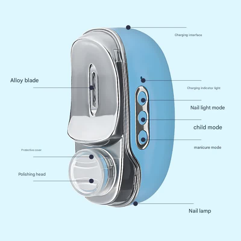 4 In 1 Electric Nail Care Device Clipper Grinder Polisher & Uv Sterilizer With Multiple Modes(Black)