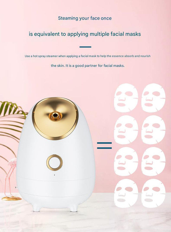 Nano Ionic Facial Steamer Deep Hydration Hot Mist Face For Home Spa & Skincare(Pink)