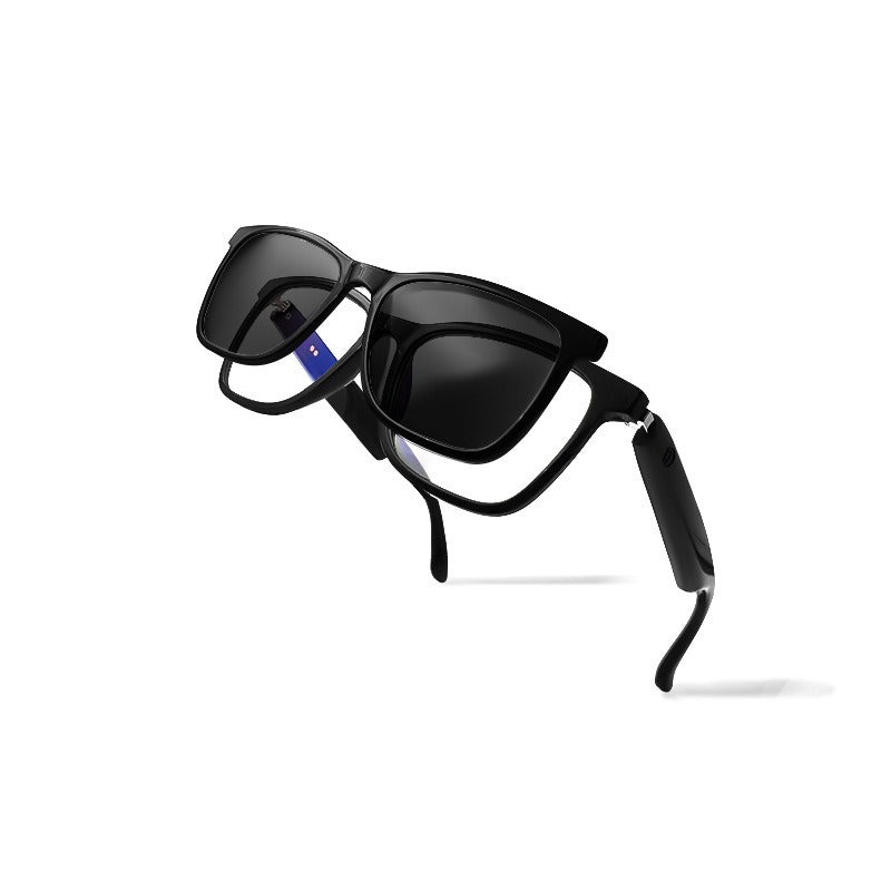 Smart Audio Glasses With Magnetic Interchangeable Lenses Grey