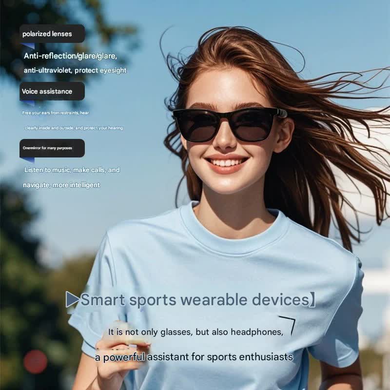 Smart Audio Glasses With Magnetic Interchangeable Lenses Grey