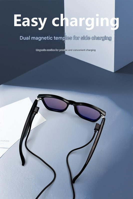 Smart Audio Glasses With Magnetic Interchangeable Lenses Grey