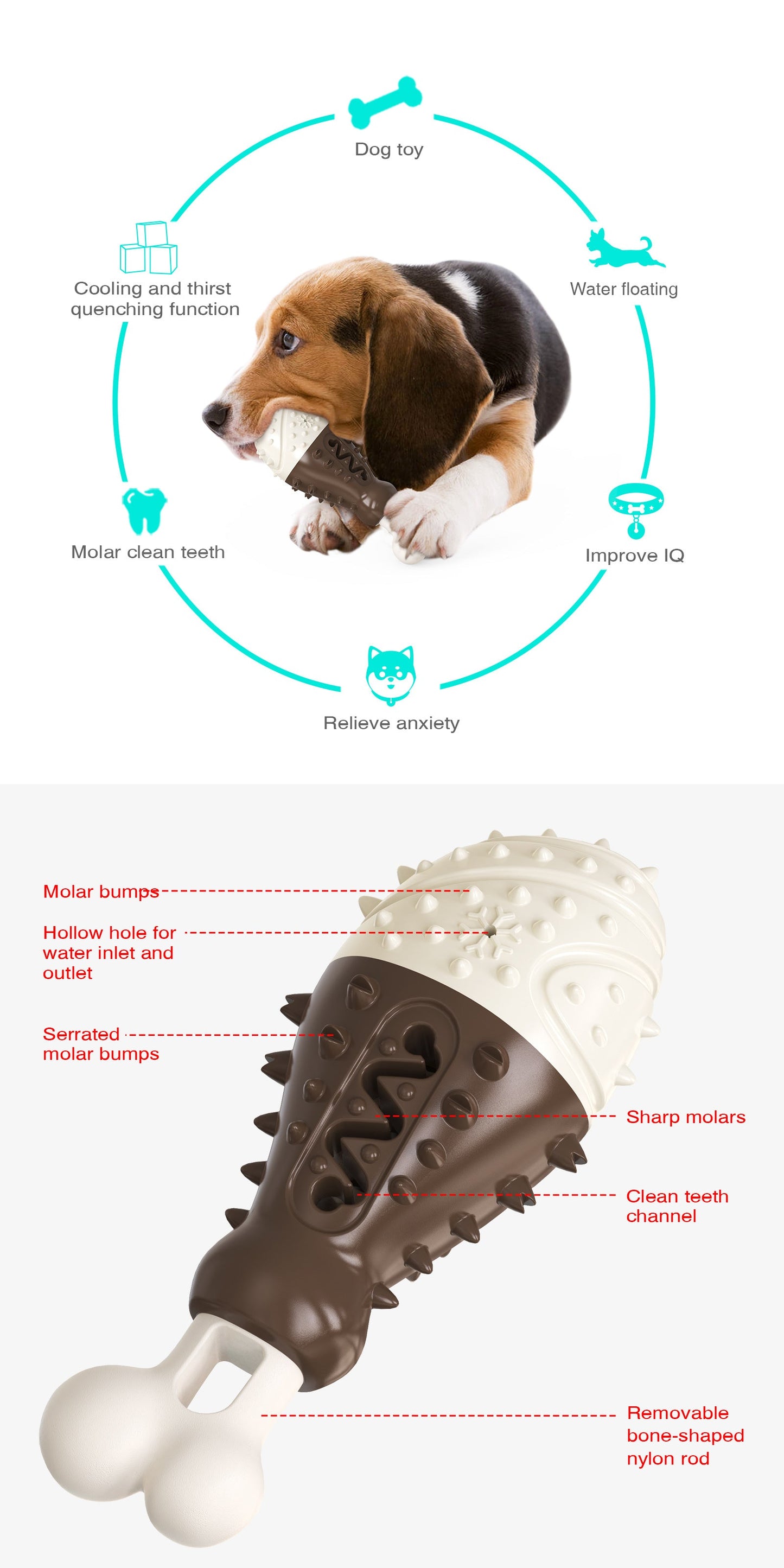Multifunctional Dog Toy with Cooling Dental Care Floating Features Orange