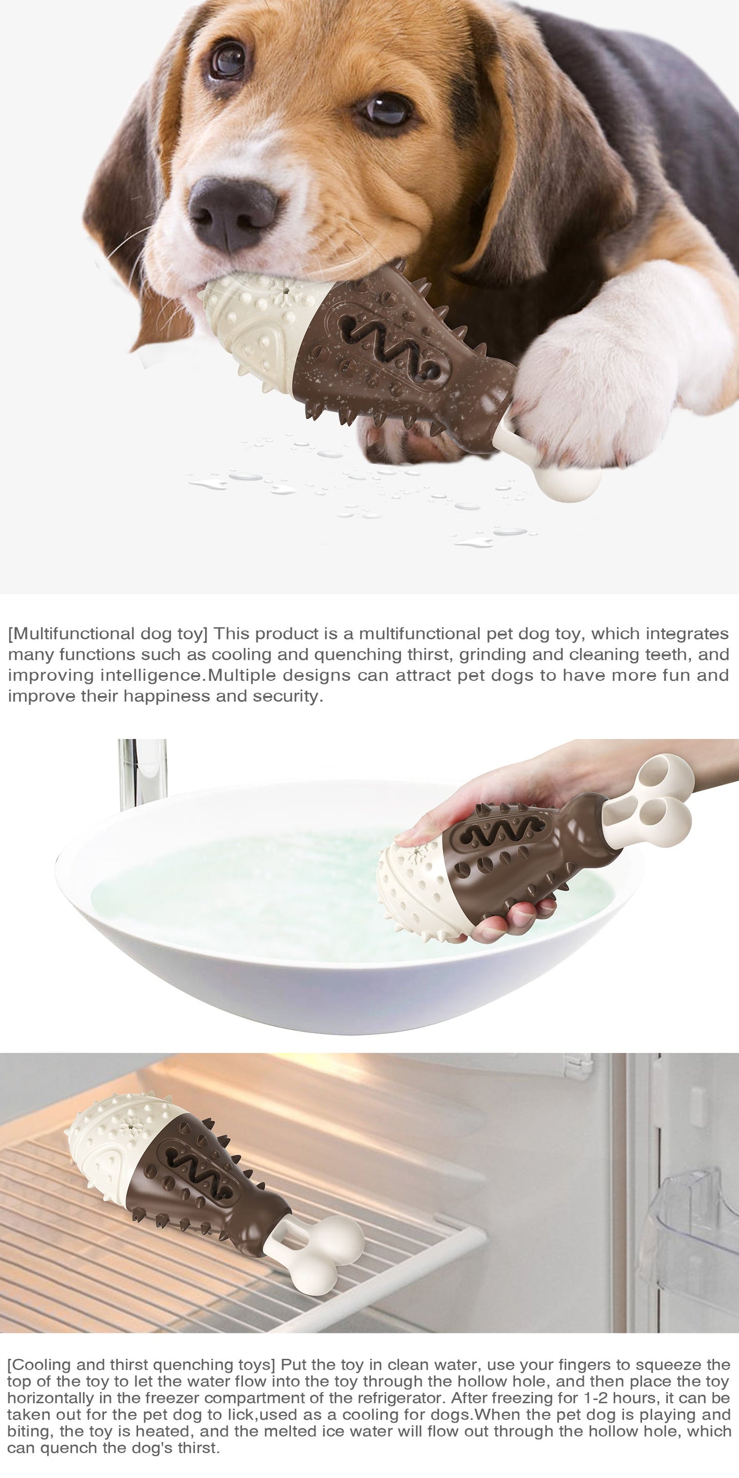 Multifunctional Dog Toy with Cooling Dental Care Floating Features Orange