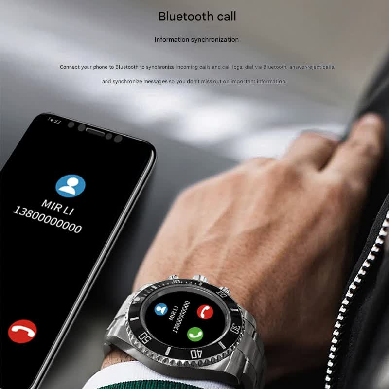 Classic Stainless Steel Smartwatch With Rotating Timer Bezel Bluetooth Calling & Luminous Display(Blue)