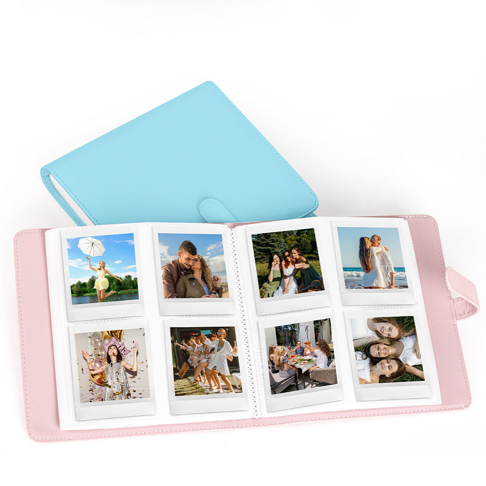 Pu Leather Instant Photo Album Holds 288 Photos Compatible With Instax Square & Mini Films(Blue)