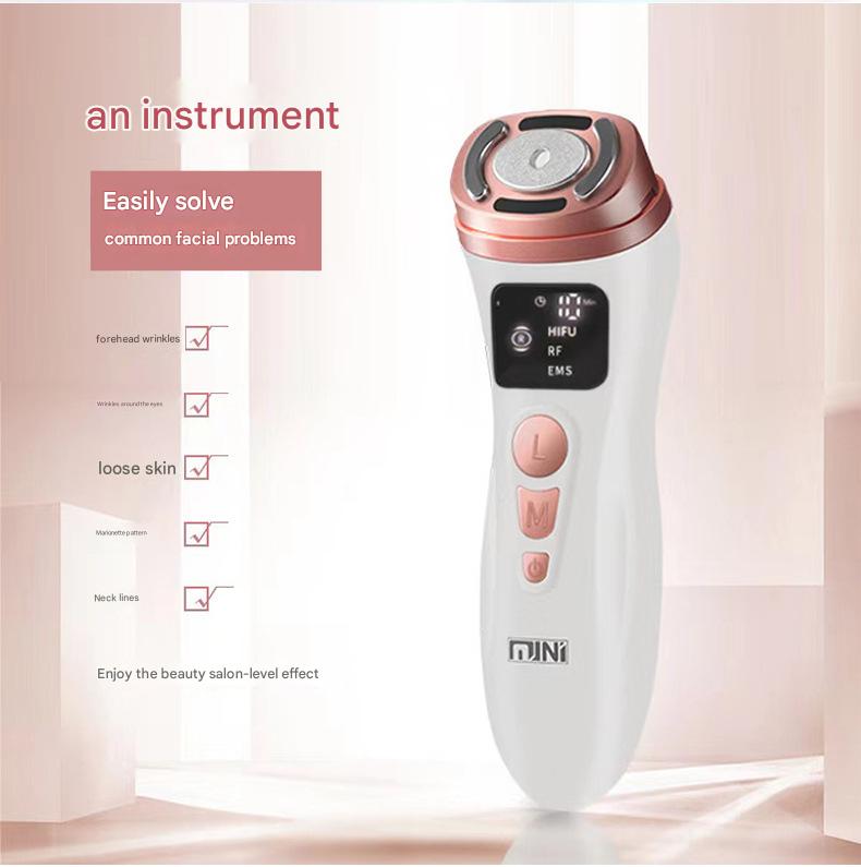 3 In 1 Facial Firming & Anti Wrinkle Device With Hifu Rf Ems Technology(Black)