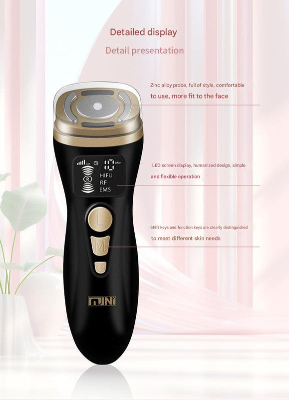 3 In 1 Facial Firming & Anti Wrinkle Device With Hifu Rf Ems Technology(Black)