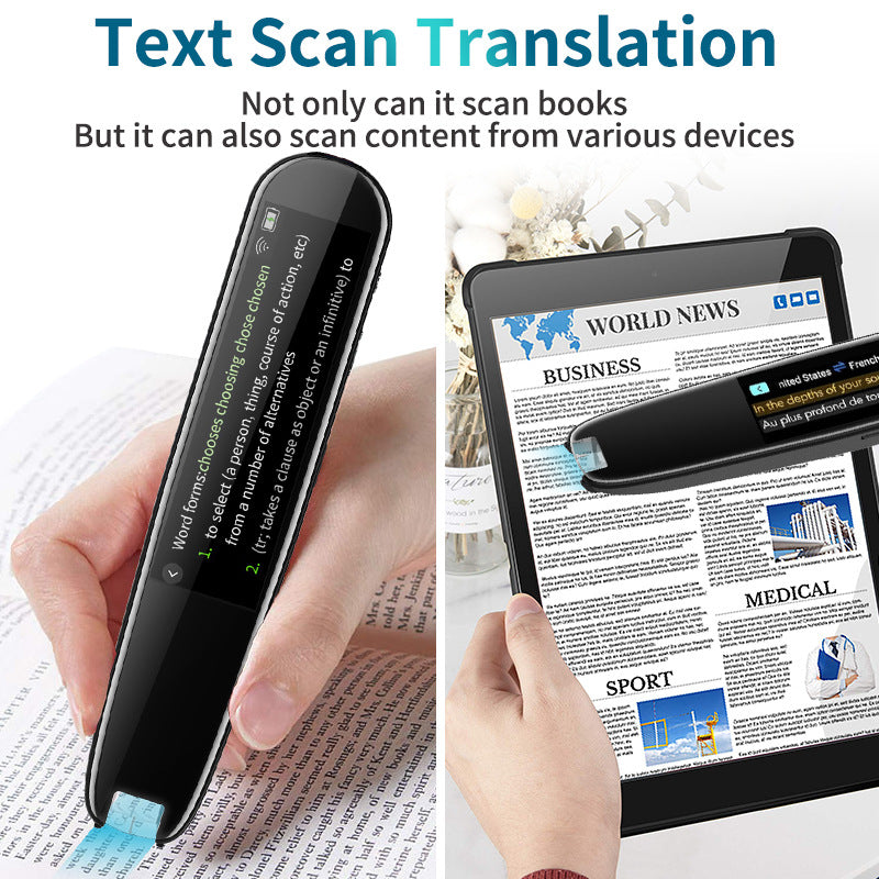 Smart Ai Scan & Voice Translator Pen 112+ Languages Offline Mode Hd Touchscreen Dictionary(Black)