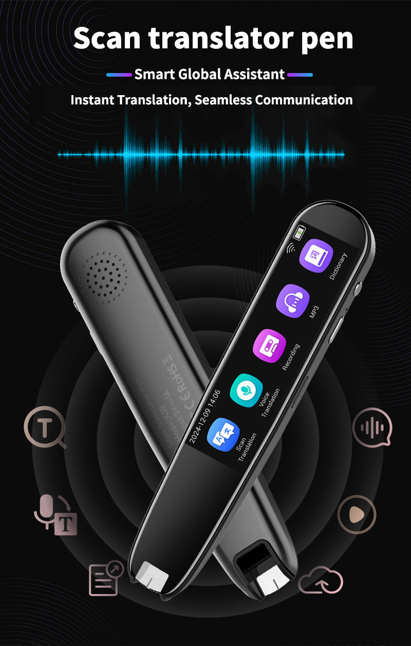 Smart Ai Scan & Voice Translator Pen 112+ Languages Offline Mode Hd Touchscreen Dictionary(Black)
