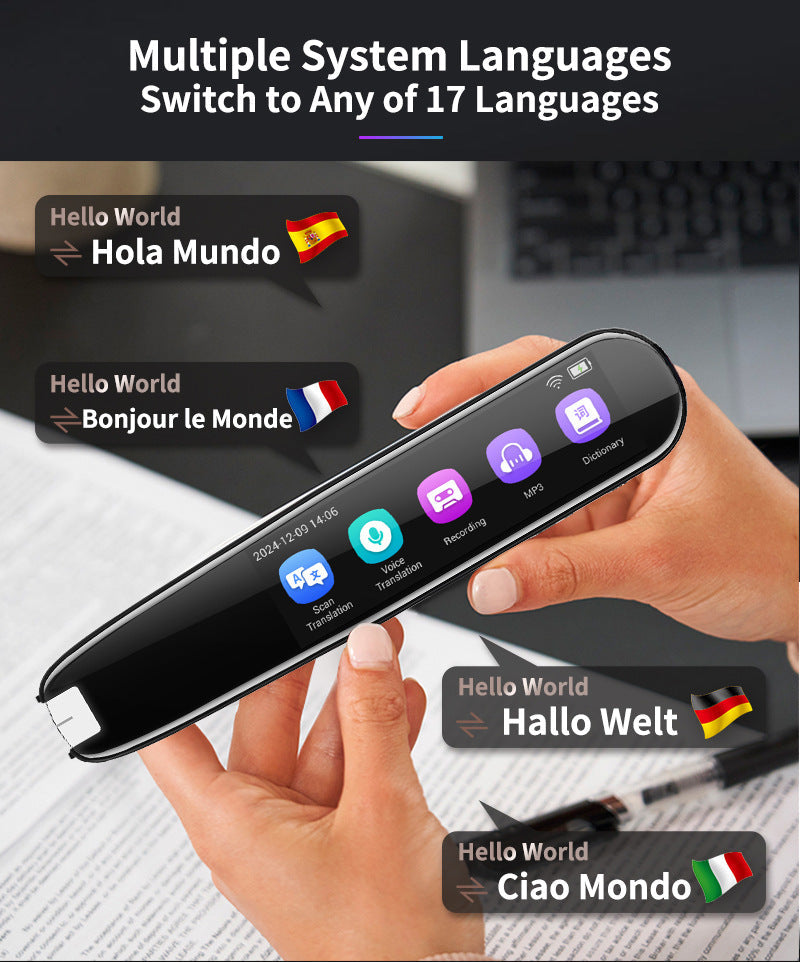 Smart Ai Scan & Voice Translator Pen 112+ Languages Offline Mode Hd Touchscreen Dictionary(Black)