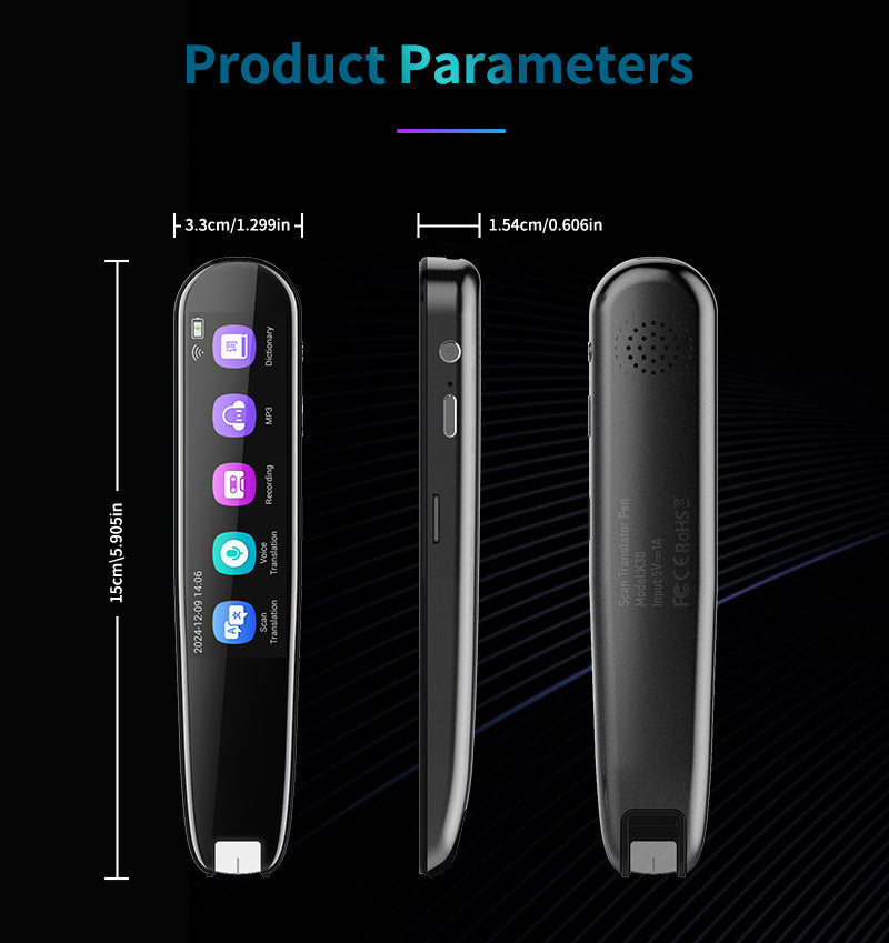 Smart Ai Scan & Voice Translator Pen 112+ Languages Offline Mode Hd Touchscreen Dictionary(Black)