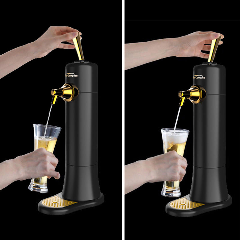 Ultrasonic Beer Foam Creator & Dispenser Portable Tap For Canned Bottled With Cooling System(Black)