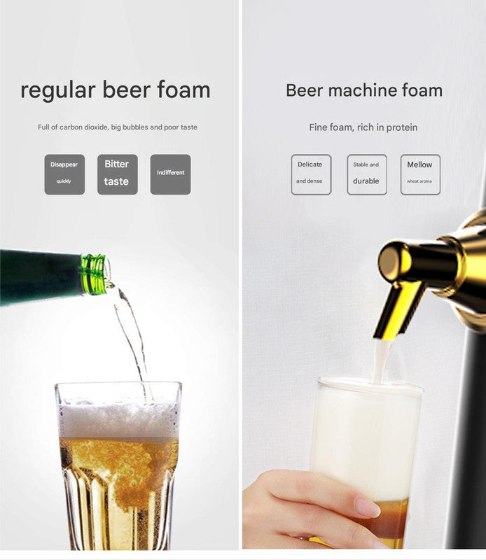 Ultrasonic Beer Foam Creator & Dispenser Portable Tap For Canned Bottled With Cooling System(Black)