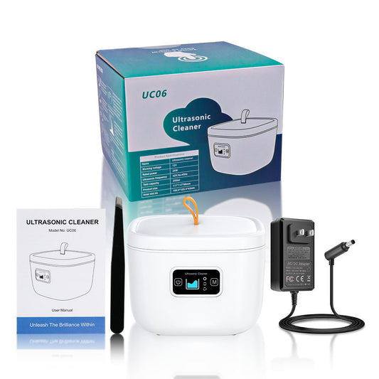 Professional Ultrasonic Cleaner With Uv Light - 45000Hz For Dentures Retainers Jewelry & More(White)