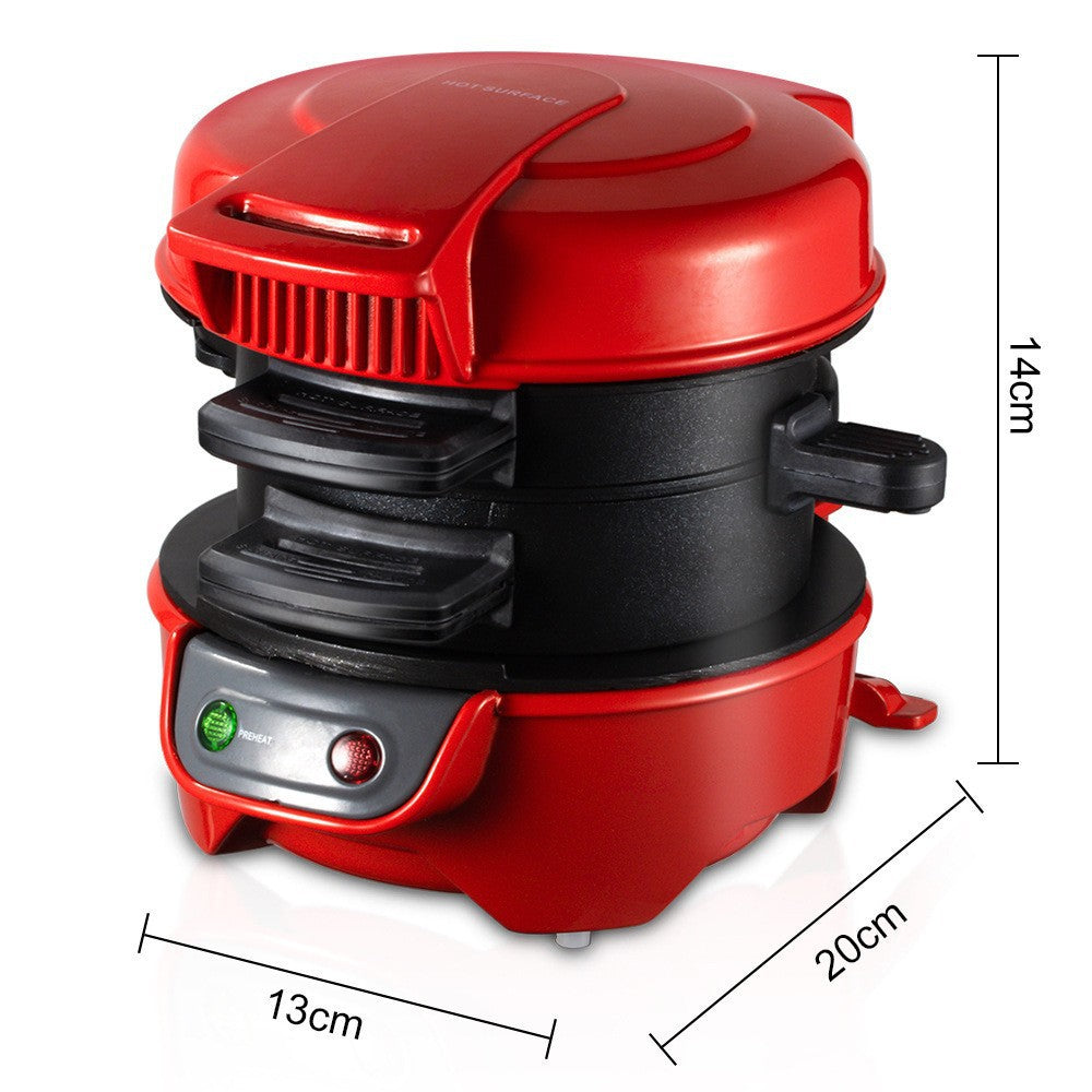 Quick & Easy Multi Layer Sandwich Burger Maker With Egg Cooker Plate(Red)