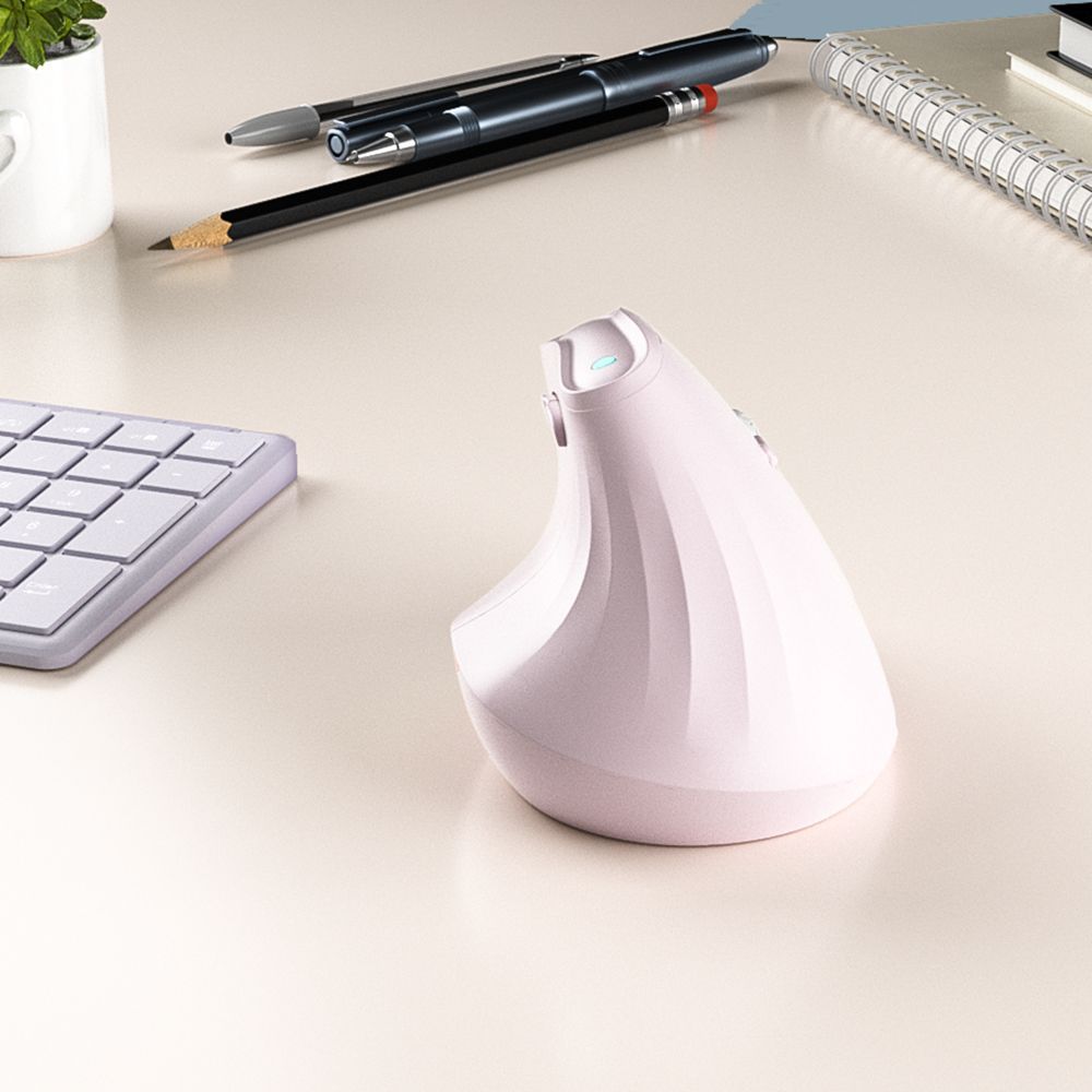 Ergonomic Vertical Mouse Multi Device Bluetooth5.0 & 2.4G Wireless Adjustable Dpi Silent Click(Purple)
