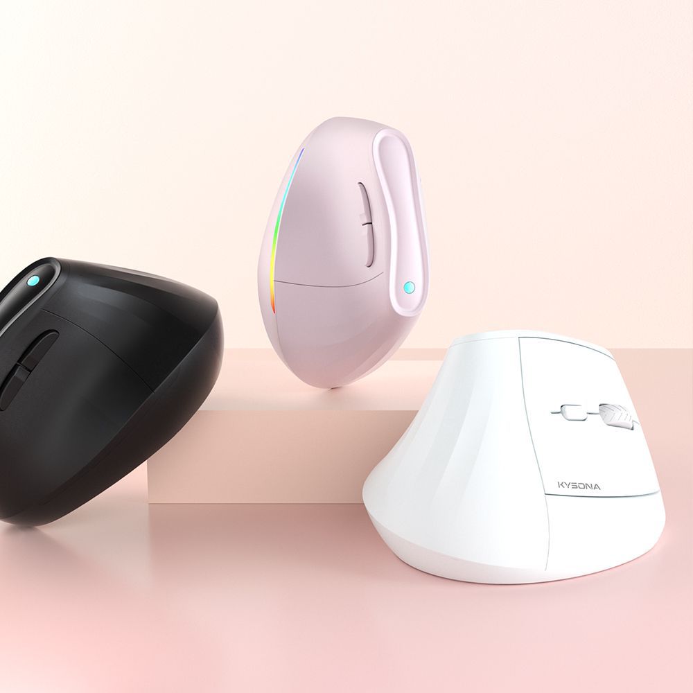 Ergonomic Vertical Mouse Multi Device Bluetooth5.0 & 2.4G Wireless Adjustable Dpi Silent Click(Purple)