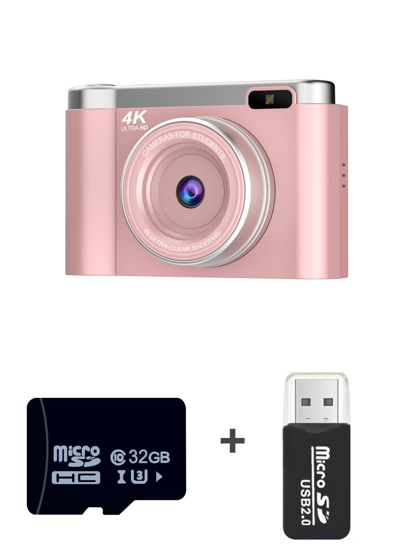 4K Ultra Hd Digital Camera 75Mp 2.8 Inch Rotatable Screen Auto Focus & Built Flash(Pink)