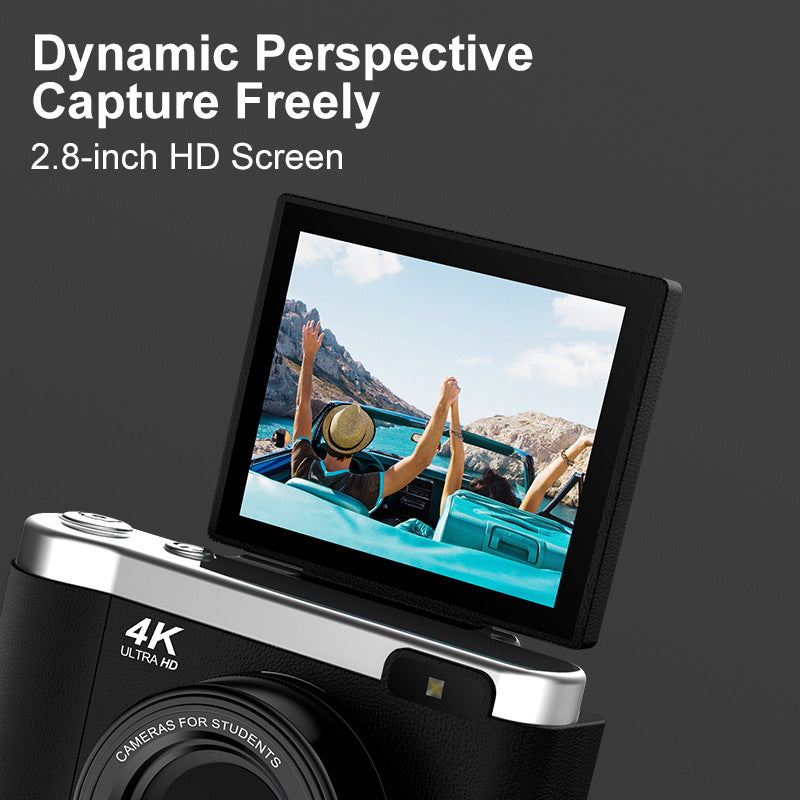 4K Ultra Hd Digital Camera 75Mp 2.8 Inch Rotatable Screen Auto Focus & Built Flash(Pink)