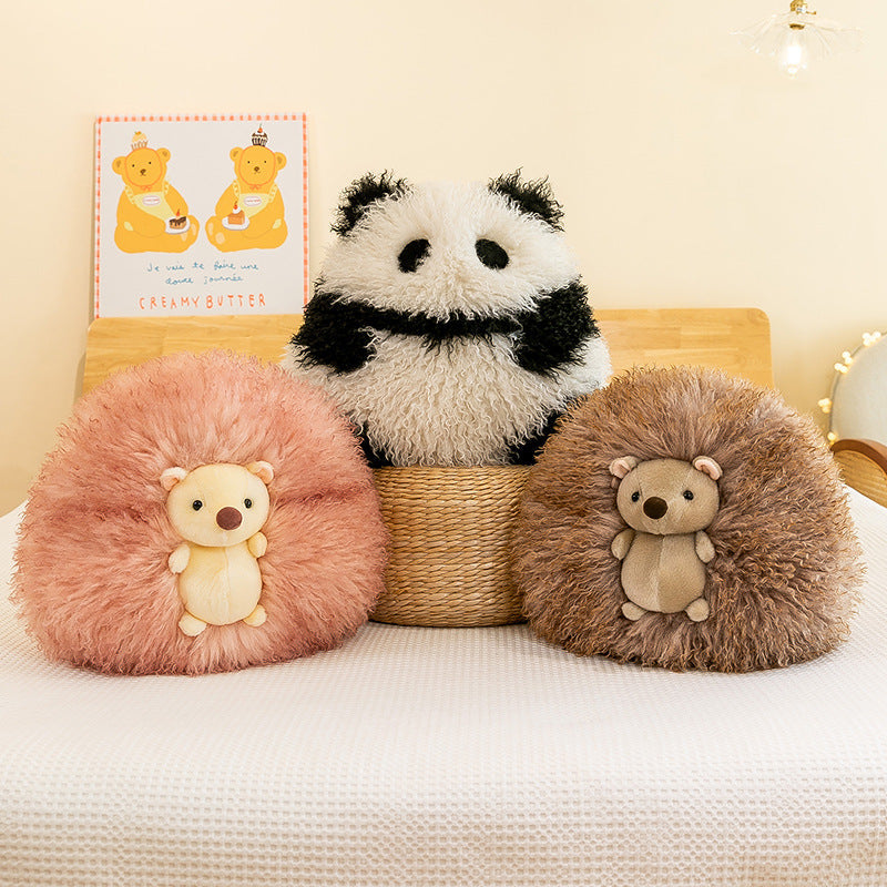 Super Soft Animal Sphere Plush Pillow 38Cm Decorative Throw Cushion For Sofa & Bed(Panda)