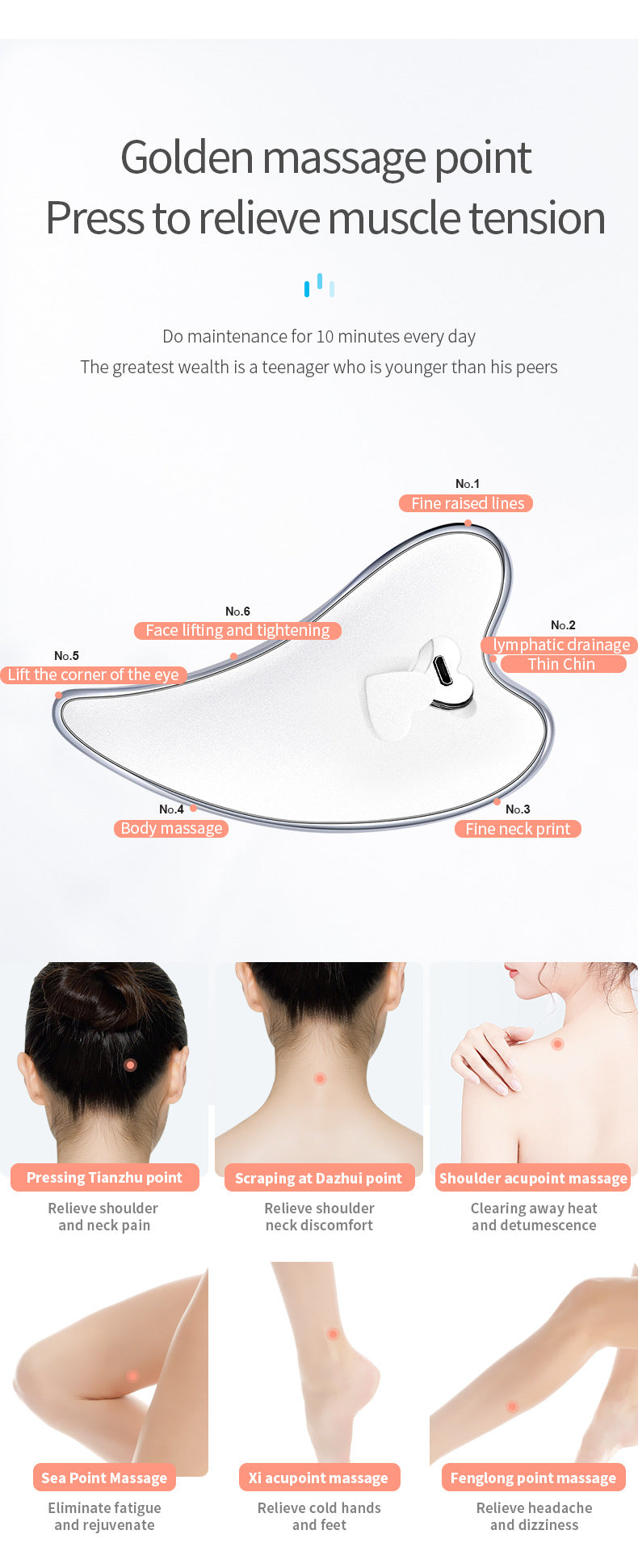 Electric Gua Sha Facial Massager With Heat Vibration & Led Light Therapy 4 In 1 Scraping Tool For Face Lifting Skin Tigh
