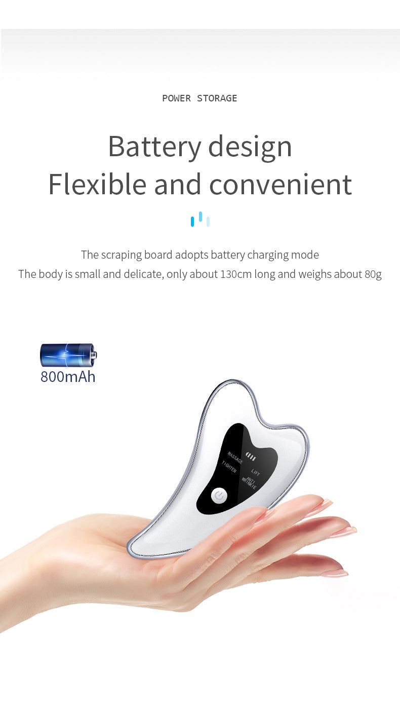 Electric Gua Sha Facial Massager With Heat Vibration & Led Light Therapy 4 In 1 Scraping Tool For Face Lifting Skin Tigh