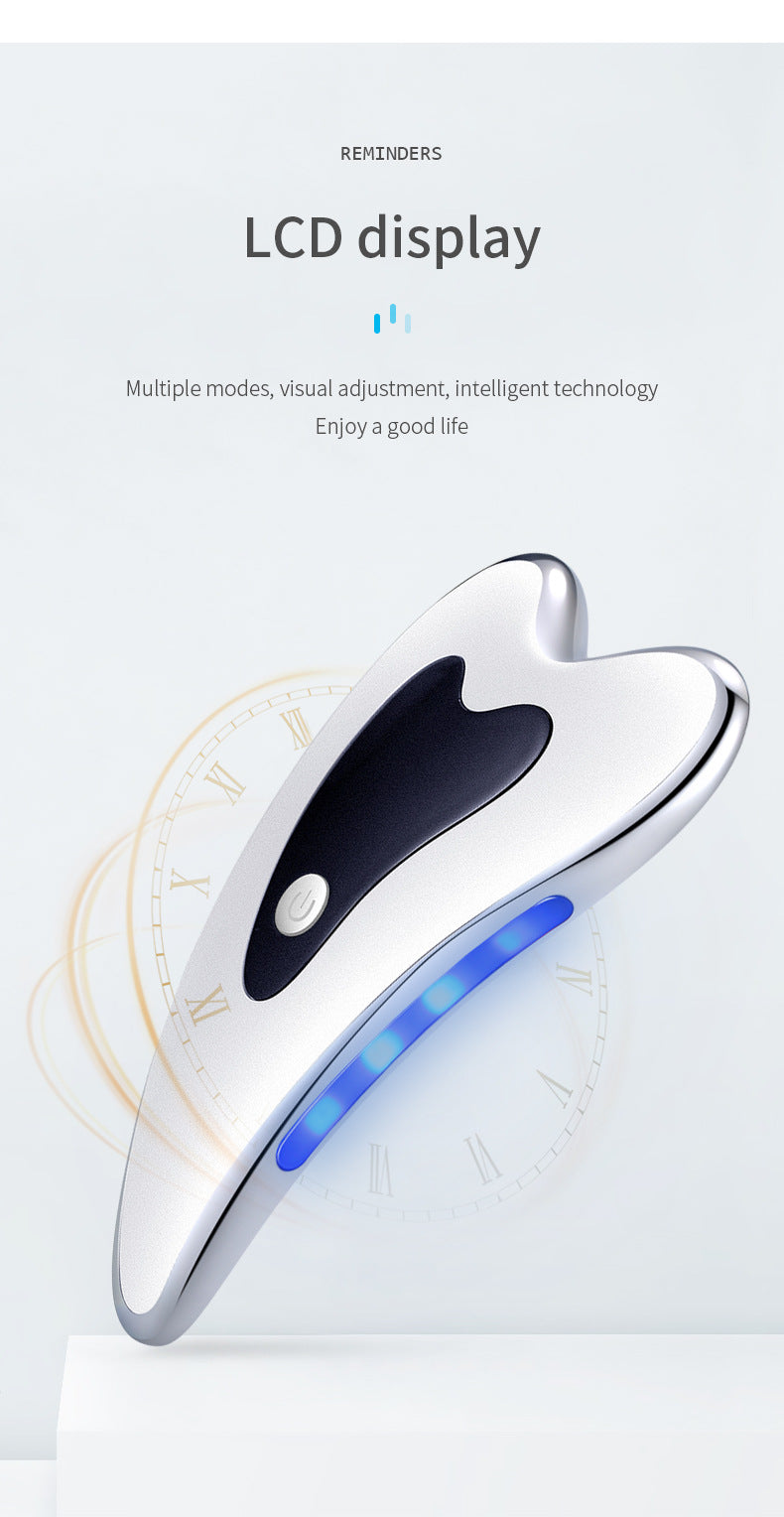 Electric Gua Sha Facial Massager With Heat Vibration & Led Light Therapy 4 In 1 Scraping Tool For Face Lifting Skin Tigh