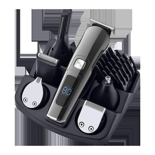 All In One Professional Men's Grooming Kit Ipx7 Waterproof Hair Clipper & Beard Trimmer With Led Display(Grey)