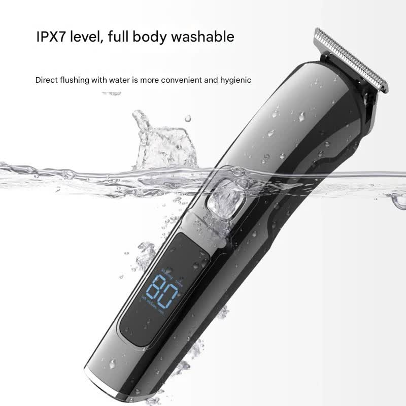 All In One Professional Men's Grooming Kit Ipx7 Waterproof Hair Clipper & Beard Trimmer With Led Display(Grey)