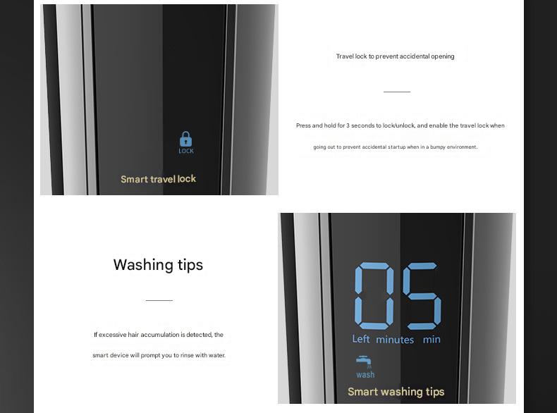 All In One Professional Men's Grooming Kit Ipx7 Waterproof Hair Clipper & Beard Trimmer With Led Display(Grey)