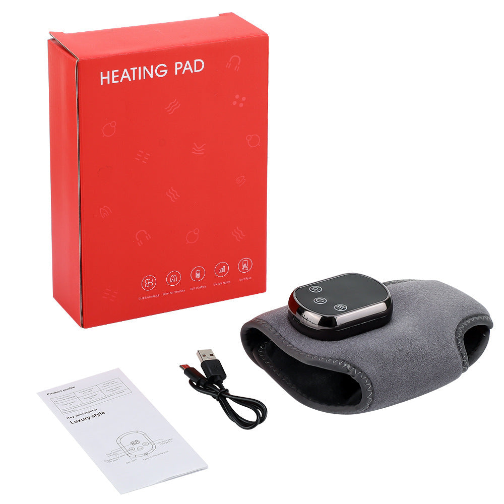 Rechargeable Electric Heating Ankle Brace With Vibration Massage 5 Levels & 3 Modes(Grey)