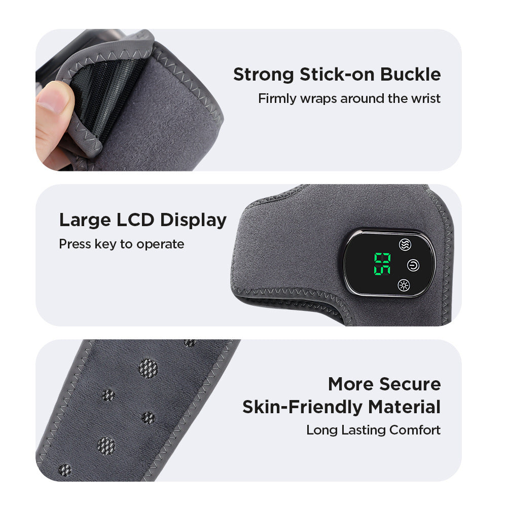 Rechargeable Electric Heating Ankle Brace With Vibration Massage 5 Levels & 3 Modes(Grey)