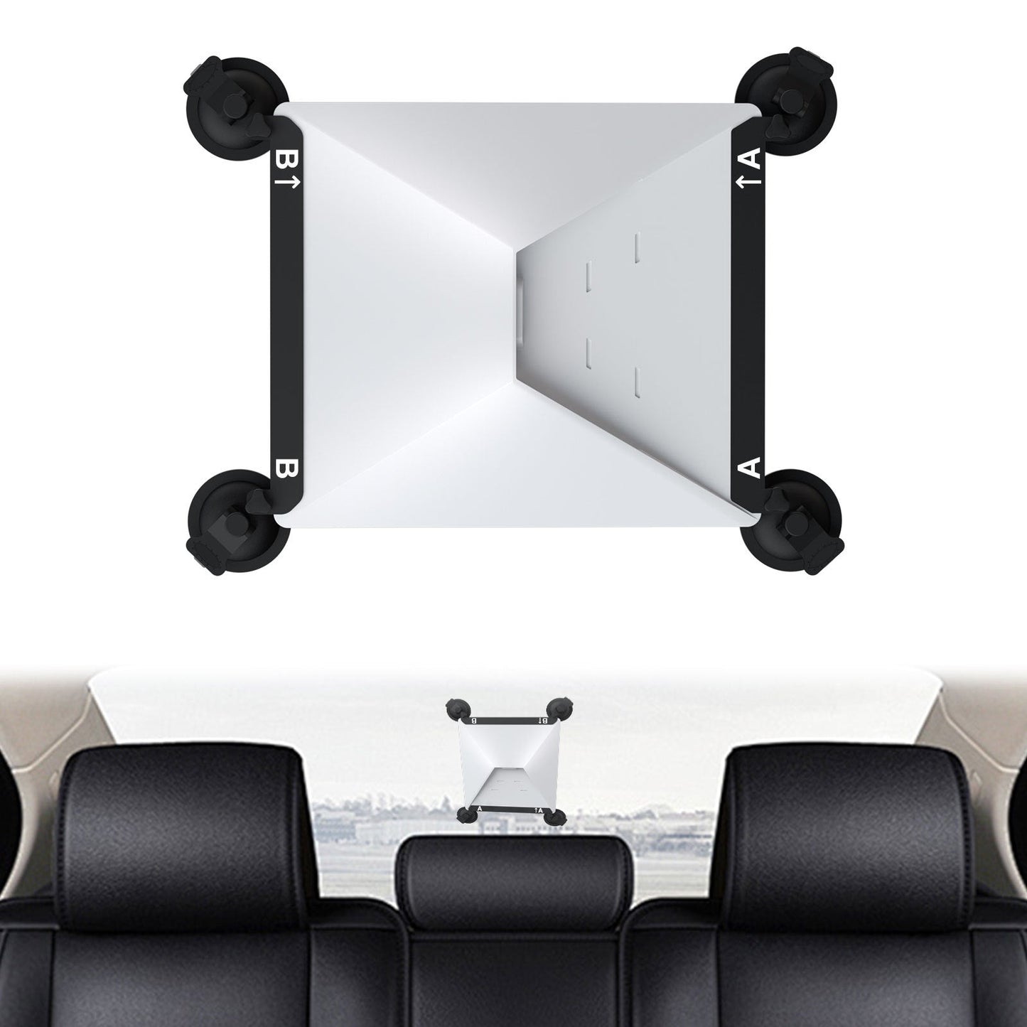 White And Black Heavy Duty Suction Cup Mount For Starlink Mini All Weather Car Rv & Boat Bracket